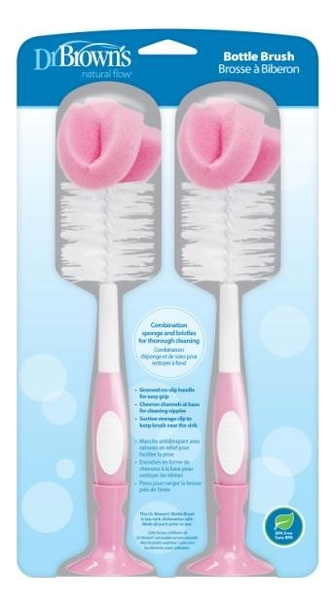 

Ершик для чистки бутылочки Natural Flow Bottle Brush 2шт (розовый)