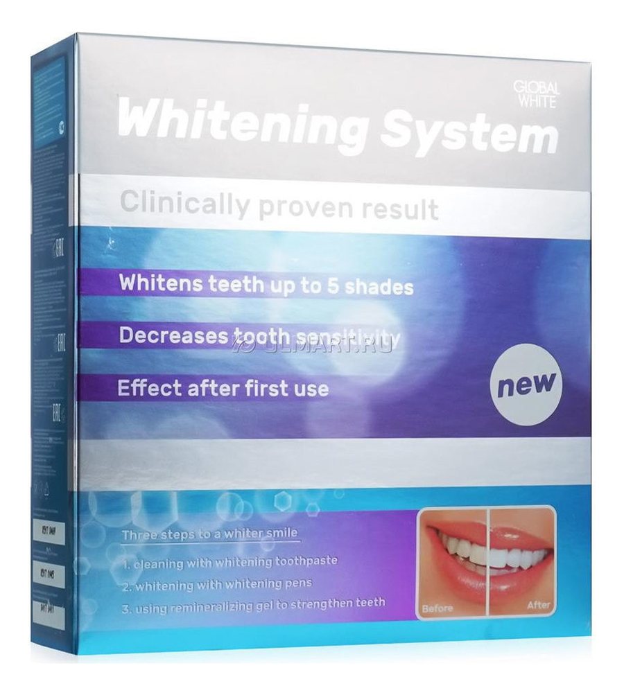 

Система для отбеливания зубов Premium Whitening System (зубная паста 30мл + реминералезирующий гель 40мл + отбеливающий гель 2*5мл)