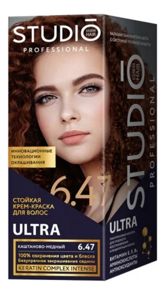 

Стойкая крем-краска для волос 100% закрашивание седины Ultra 50/50/15мл: 6.47 Каштаново-медный, Стойкая крем-краска для волос 100% закрашивание седины Ultra 50/50/15мл