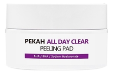 PEKAH Отшелушивающие пилинг-диски с гиалуроновой и силициловой кислотой All Day Clear Peeling Pad 65мл