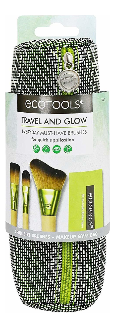 

Набор для макияжа Travel And Glow Beauty Kit (кисть д/макияжа + косметичка + влажные салфетки)