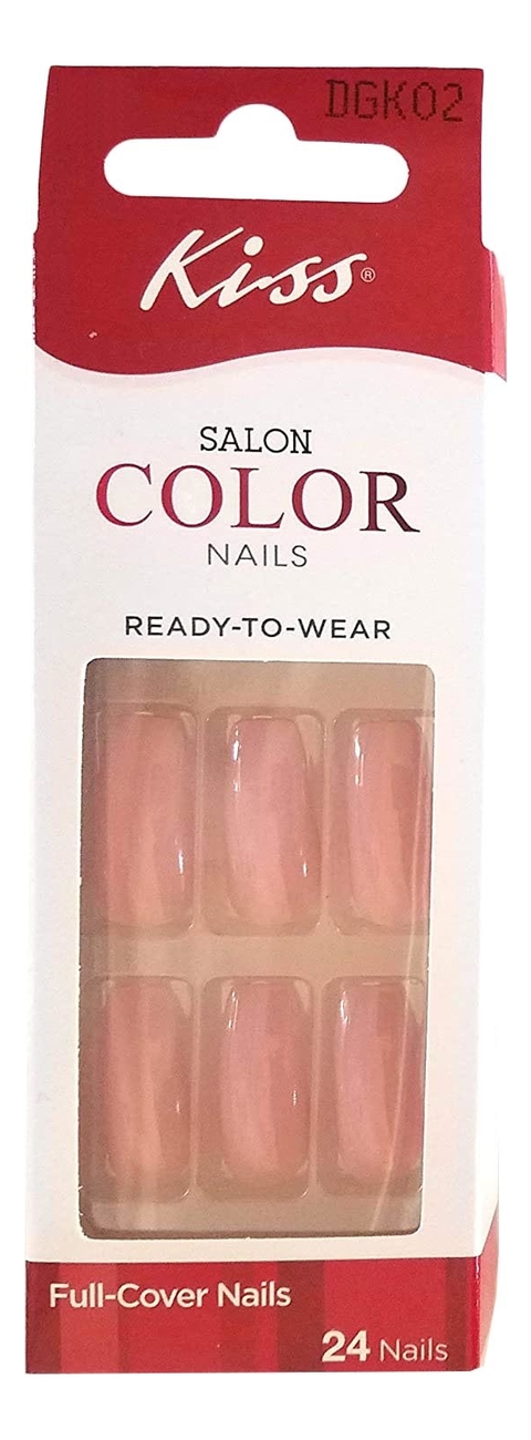 

Накладные ногти Пудровая роза Salon Color Nails DGK02RF 24шт (без клея, короткая длина)