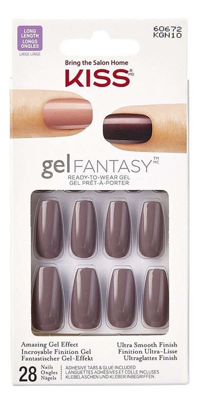 

Накладные ногти Дымчатый топаз Gel Fantasy KGN10C 28шт (с клеем, максимальной длины)