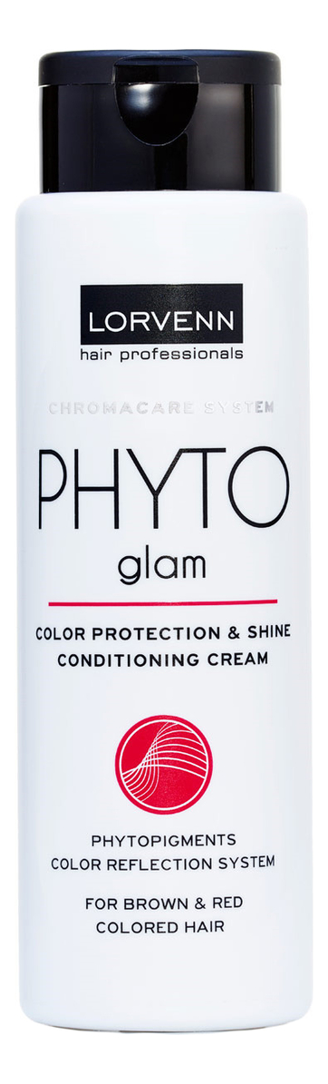 Крем-кондиционер для волос окрашенных в коричневый и красный цвет Chromacare System Phyto Glam: Кондиционер 300мл