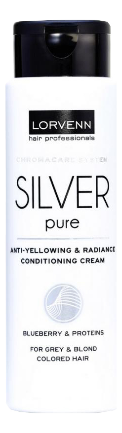 Нейтрализующий крем-кондиционер для седых, блондинистых, окрашенных или осветленных волос Chromacare System Silver Pure Anty-Yellowing & Radiance: Крем-кондиционер 300мл