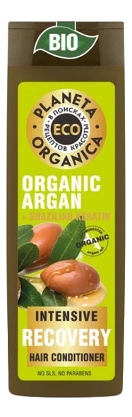 

Бальзам для волос Интенсивное восстановление Eco Organic Argan + Brazilian Keratin 520мл