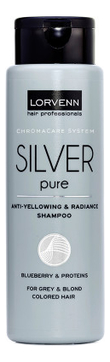 Нейтрализующий шампунь для седых, блондинистых, окрашенных или осветленных волос Chromacare System Silver Pure Anty-Yellowing & Radiance Shampoo