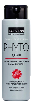 Шампунь защита и блеск цвета волос окрашенных в коричневый и красный цвет Chromacare System Phyto Glam Shampoo