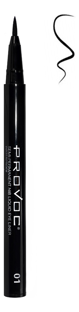 Водостойкая подводка-фломастер для глаз Semi-Permanent Nib Liquid Eye Liner Waterproof 0,7мл: 01 Little Black Dress фломастер подводка в карандаше для глаз provoc nib liquid eye liner 0 7 мл