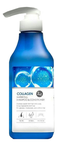 Шампунь-кондиционер для волос Collagen Water Full Shampoo & Conditioner: Шампунь-кондиционер 530мл шампунь кондиционер для волос collagen water full shampoo