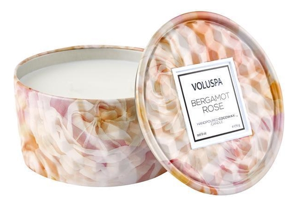 

Ароматическая свеча Bergamot Rose (бергамот и роза): свеча в металлическом подсвечнике с 2 фитилями 170г, Ароматическая свеча Bergamot Rose (бергамот и роза)