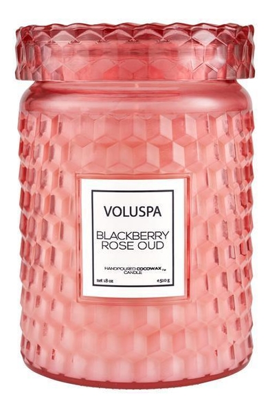 

Ароматическая свеча Blackberry Rose Oud (Ежевика, Роза и Уд): свеча в стеклянном подсвечнике 510г, Ароматическая свеча Blackberry Rose Oud (Ежевика, Роза и Уд)