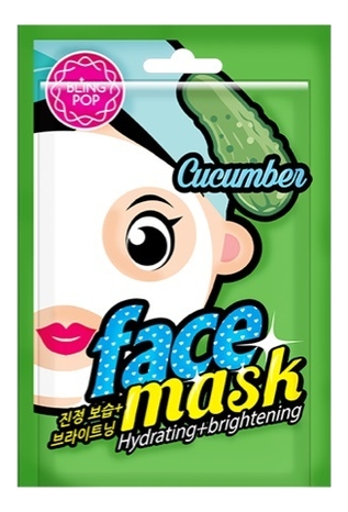 Тканевая маска для лица с экстрактом огурца Face Mask Cucumber Hydrating Brightening 25мл 54₽