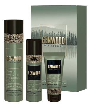Набор Alpha Homme Genwood Shave (шампунь д/волос и тела Forest 250мл + гель-масло д/бритья Gel 100мл + лосьон после бритья Tonic 100мл)