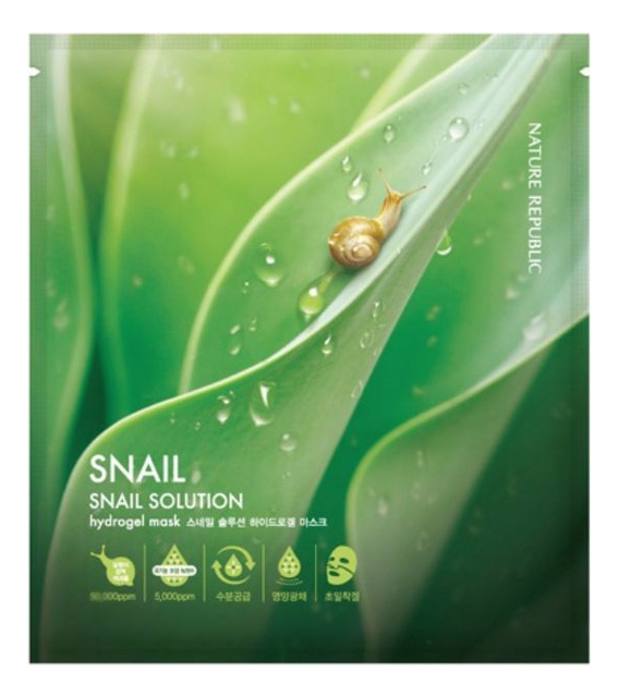 

Гидрогелевая маска с экстрактом слизи улитки Snail Solution Hydrogel Mask 20г