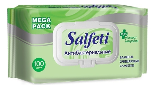 

Влажные очищающие салфетки Антибактериальные 100шт