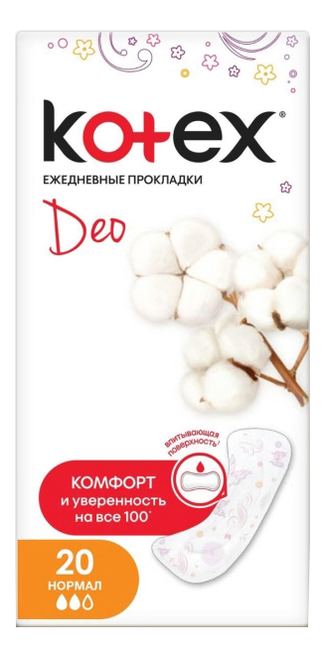 Прокладки гигиенические ежедневные Deo Normal 20шт: Прокладки 20шт