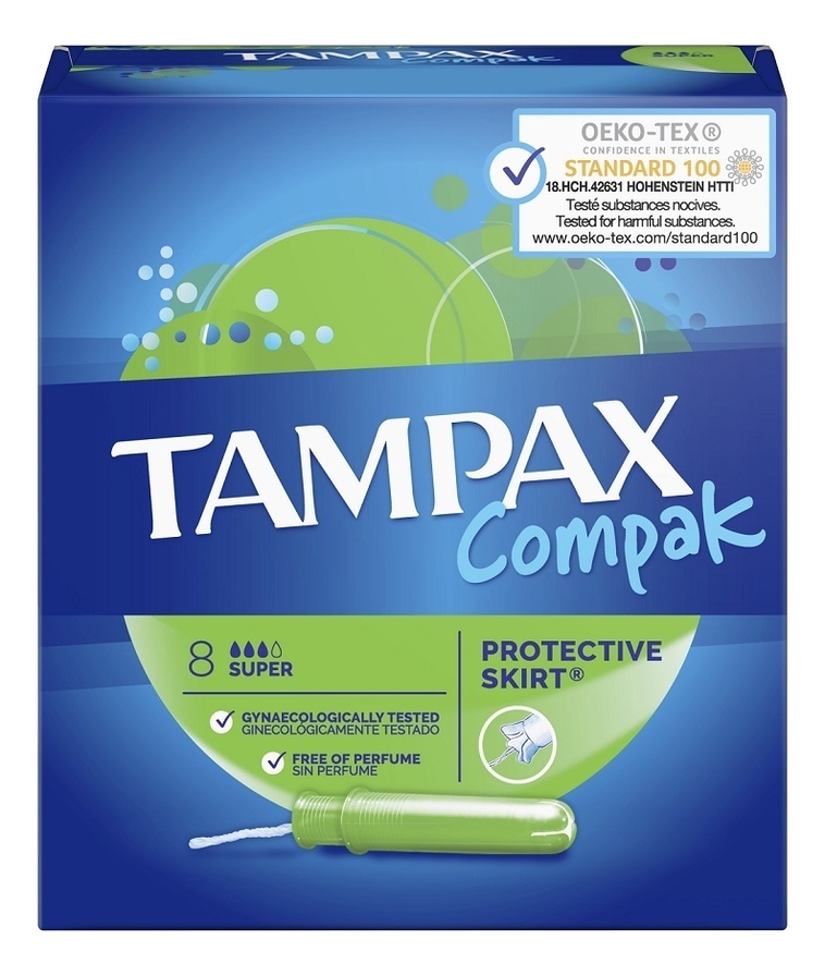Тампоны гигиенические с аппликатором Compak Super 8шт: Тампоны 8шт