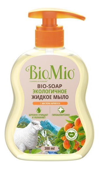 Антибактериальное гипоаллергенное жидкое мыло с маслом абрикоса Bio-Soap 300мл от Randewoo