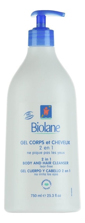 Купить Гель для купания и шампунь Gel Corps Et Cheveux 2 En 1: Гель 750мл, Biolane