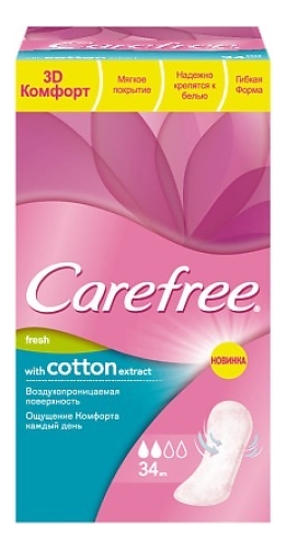 

Ароматизированные гигиенические прокладки на каждый день Cotton Fresh 34шт