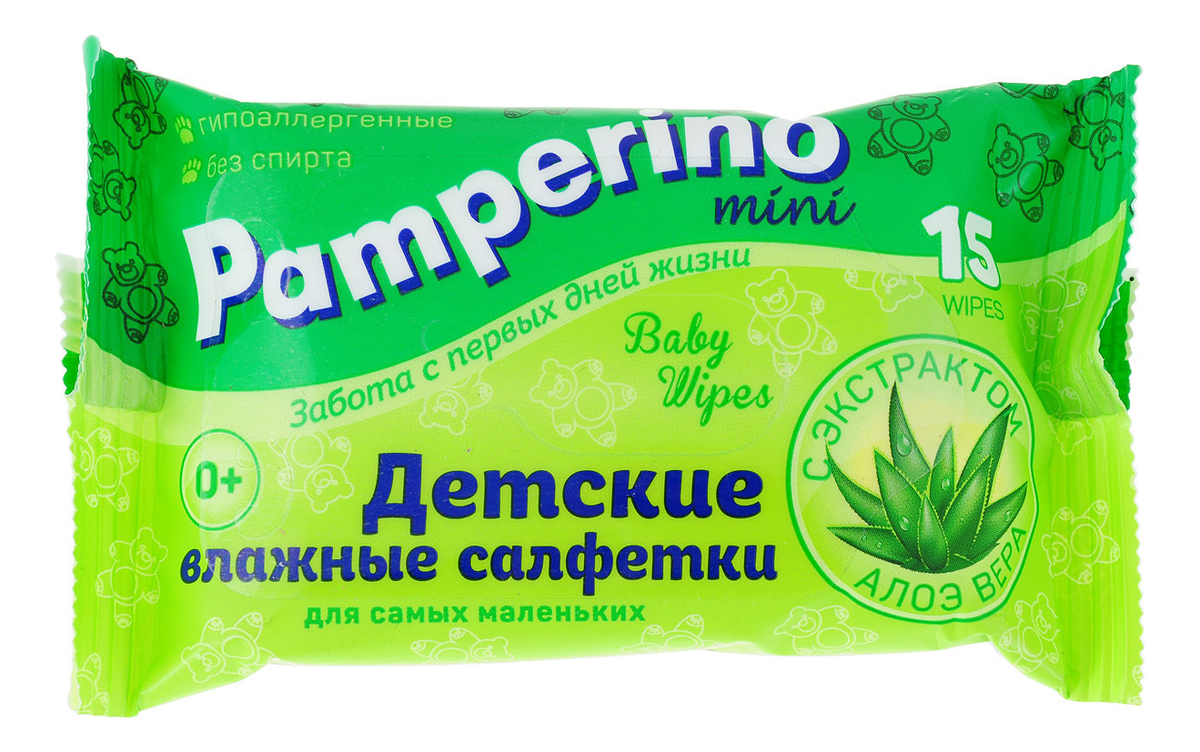 Детские влажные салфетки с экстрактом алоэ вера Baby Wipes With Aloe Vera: Салфетки 15шт от Randewoo