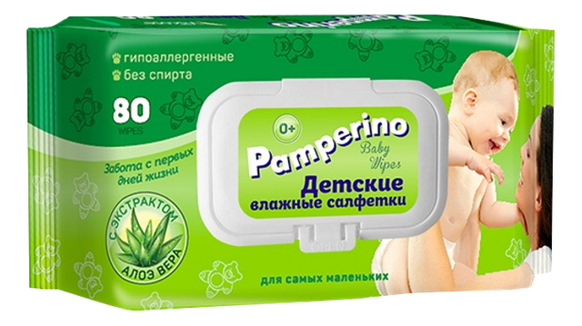 Детские влажные салфетки с экстрактом алоэ вера Baby Wipes With Aloe Vera: Салфетки 80шт (с пластиковым клапаном) от Randewoo