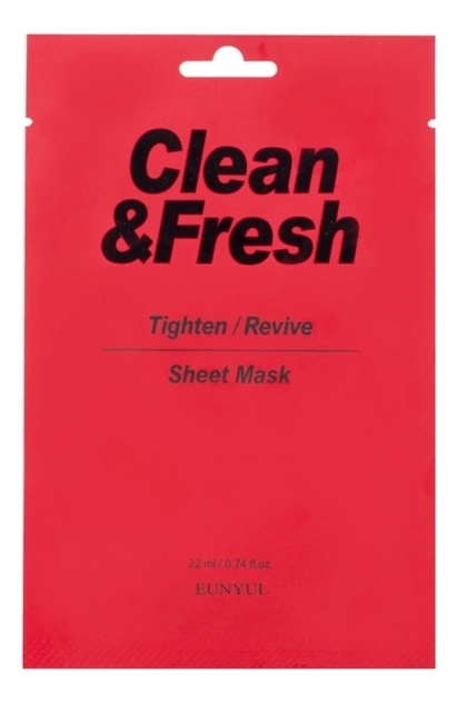 

Тканевая маска для сужения пор лица Clean & Fresh Tighten-Revive Sheet Mask 22мл: Маска 3шт, Тканевая маска для сужения пор лица Clean & Fresh Tighten-Revive Sheet Mask 22мл