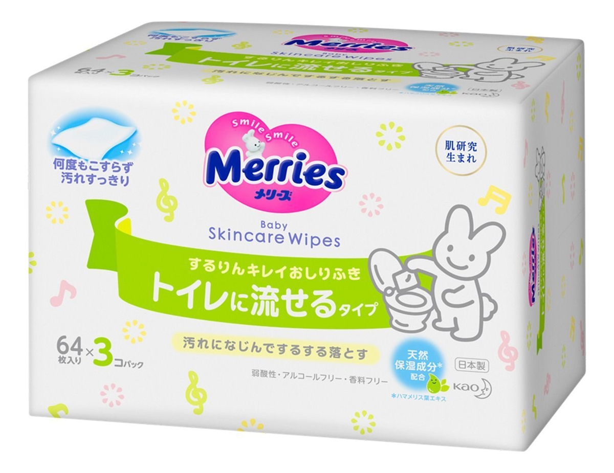 

Детские влажные салфетки Baby Skincare Wipes Flushable 64шт: Запасной блок 3*64шт, Детские влажные салфетки Baby Skincare Wipes Flushable 64шт