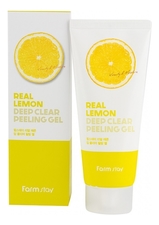 Farm Stay Отшелушивающий гель для лица с экстрактом лимона Real Lemon Deep Clear Peeling Gel 100мл