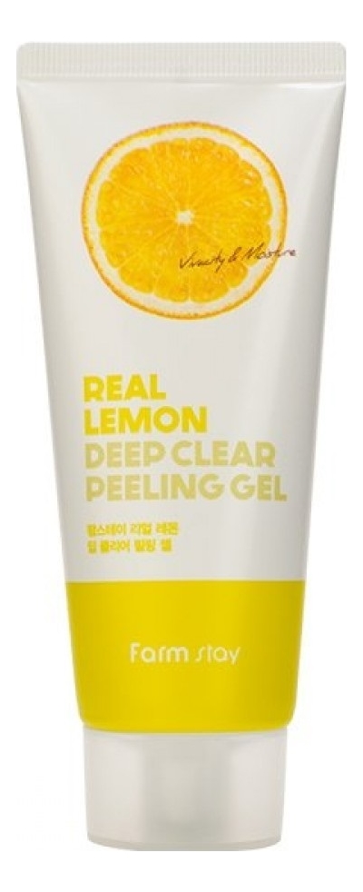 Отшелушивающий гель для лица с экстрактом лимона Real Lemon Deep Clear Peeling Gel 100мл цена и фото