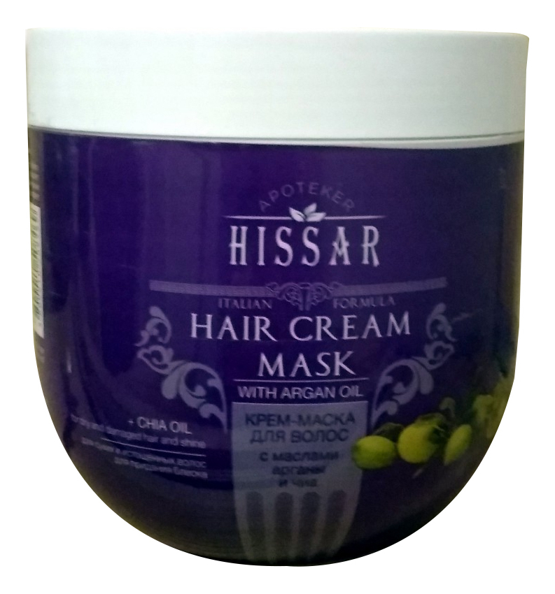 Крем-маска для волос с маслами арганы и чиа Apoteker Hissar Hair Cream Mask: Крем-маска 1000мл крем маска для волос с маслами арганы и чиа apoteker hissar hair cream mask крем маска 1000мл