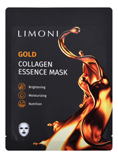Limoni Восстанавливающая маска для лица с коллоидным золотом и коллагеном Gold Collagen Essence Mask