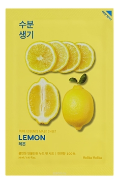 Тонизирующая тканевая маска для лица с экстрактом лимона Pure Essence Mask Sheet Lemon 23мл