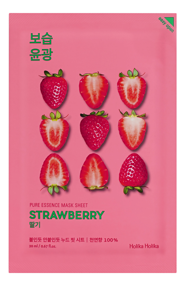 

Освежающая тканевая маска для лица с экстрактом клубники Pure Essence Mask Sheet Strawberry 20мл: Маска 1шт, Освежающая тканевая маска для лица с экстрактом клубники Pure Essence Mask Sheet Strawberry 20мл