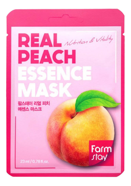 Тканевая маска для лица с экстрактом персика Real Peach Essence Mask 23мл