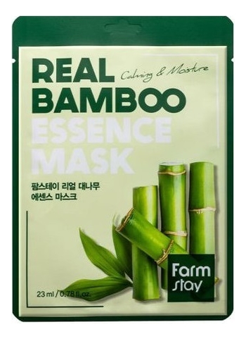 Купить Тканевая маска для лица с экстрактом бамбука Real Bamboo Essence Mask 23мл: Маска 1шт, Farm Stay