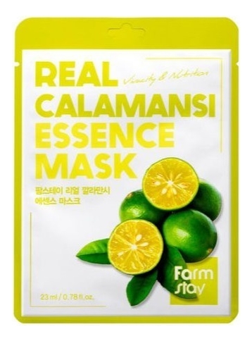Купить Тканевая маска для лица с экстрактом каламанси Real Calamansi Essence Mask 23мл: Маска 1шт, Farm Stay