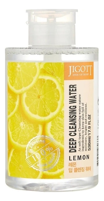 Очищающая вода для лица с экстрактом лимона Deep Cleansing Water Lemon 530мл jigott вода очищающая с экстрактом лимона deep cleansing water lemon 530 мл