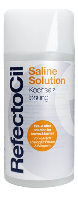 Обезжиривающий солевой физиологический раствор для ресниц и бровей Saline Solution 150мл