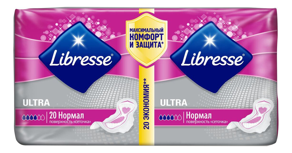 

Прокладки гигиенические Ultra Normal (с поверхностью сеточка): Прокладки 20шт, Прокладки гигиенические Ultra Normal (с поверхностью сеточка)