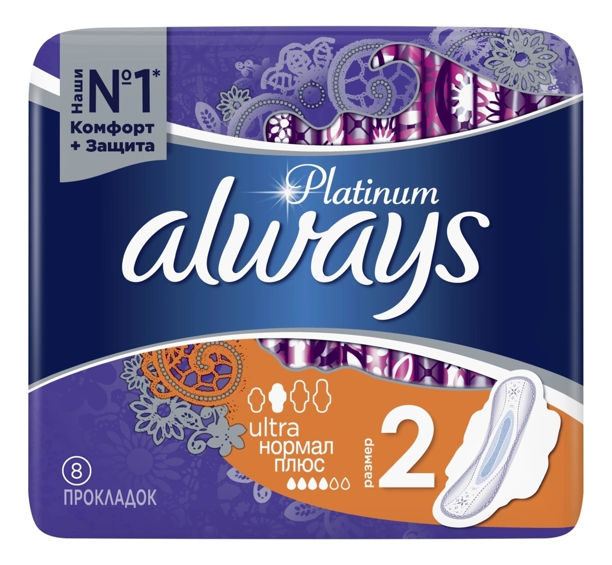 

Прокладки гигиенические Platinum Ultra Normal Plus 8шт
