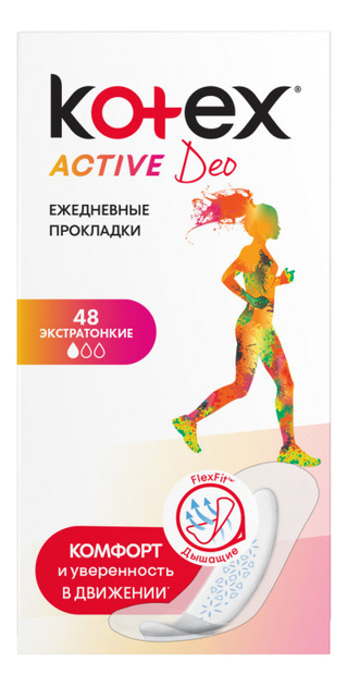 

Прокладки гигиенические ежедневные Activ Deo: Прокладки 48шт, Прокладки гигиенические ежедневные Activ Deo