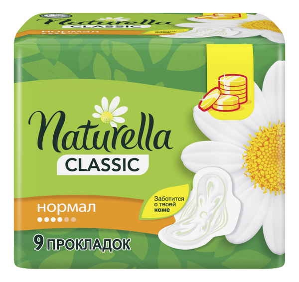

Прокладки гигиенические Classic Normal: Прокладки 9шт, Прокладки гигиенические Classic Normal
