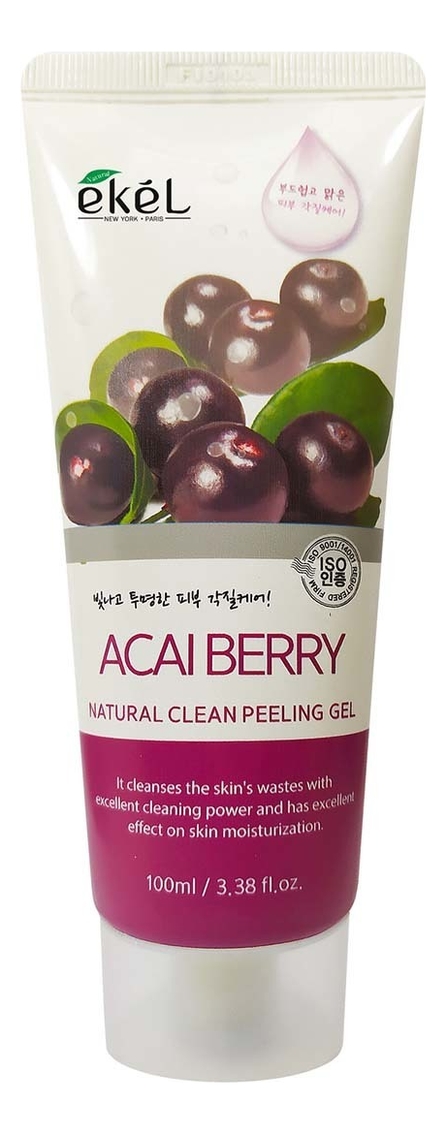 Пилинг-скатка для лица с экстрактом ягод асаи Acai Berry Natural Clean Peeling Gel 100мл: Пилинг-скатка 100мл пилинг скатка ekel natural clean peeling gel acai berry 100 мл