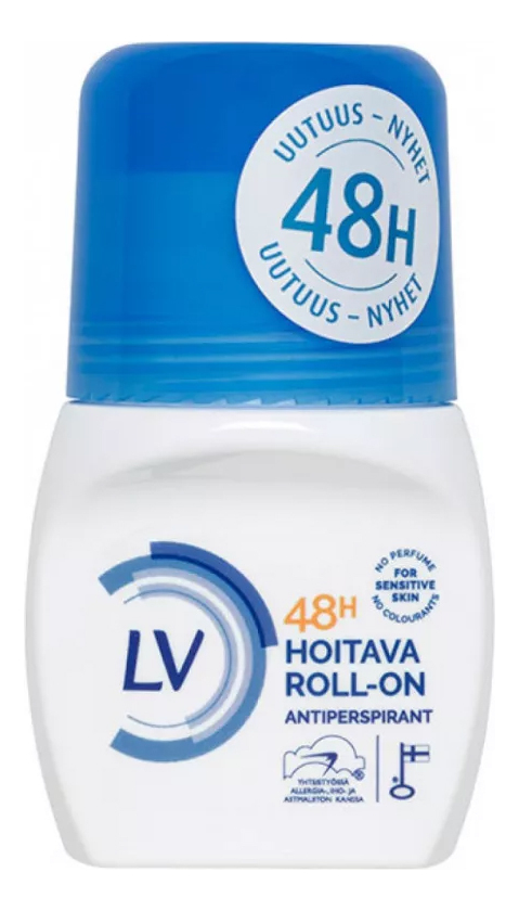 

Ухаживающий шариковый антиперспирант с защитой 48 часов Hoitava Roll-On Antiperspirantti 60мл