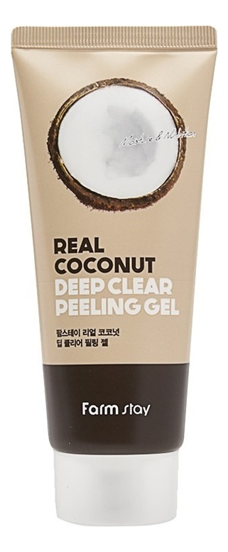 Пилинг-гель для лица с экстрактом кокоса Real Coconut Deep Clear Peeling Gel 100мл очищающий пилинг гель для лица с экстрактом зеленого чая real green tea deep clear peeling gel 100мл