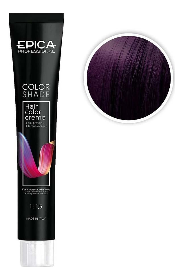 

Крем-краска для волос Color Shade 100мл: 6.22 Темно-русый фиолетовый интенсивный, Крем-краска для волос Color Shade 100мл