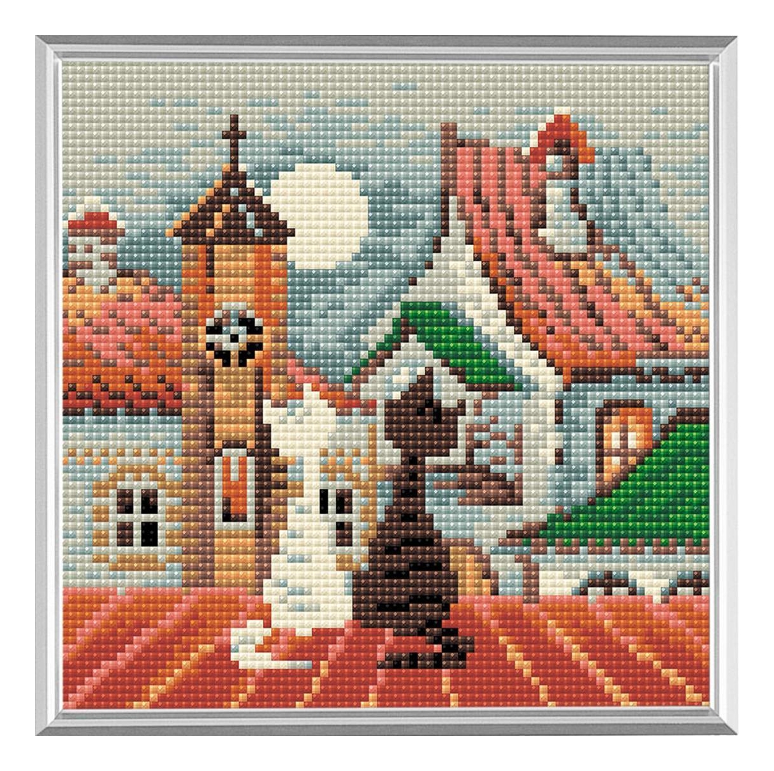 

Алмазная мозаика "Город и кошки. Весна" (20х20см)