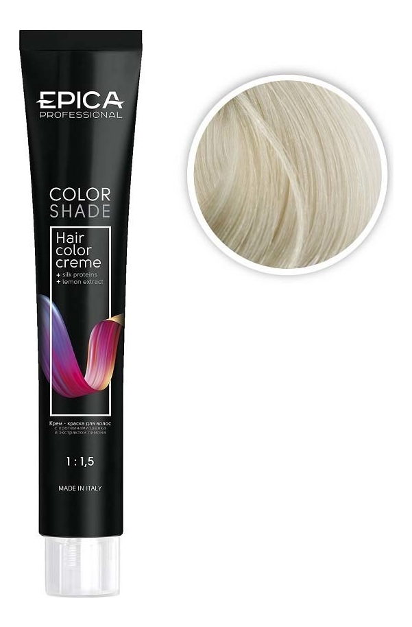 

Крем-краска для волос Color Shade 100мл: 12.10 Специальный блонд пепельный, Крем-краска для волос Color Shade 100мл